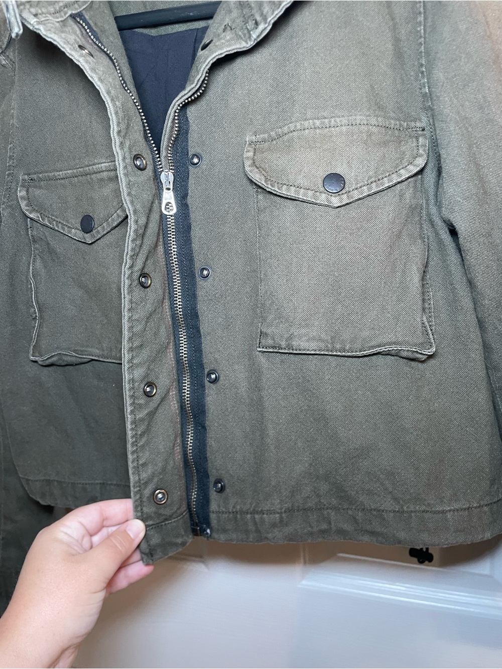 Rag & Bone/JEAN Olive Green Military Utility Jacket Women’s Small - Picture 4 of 12